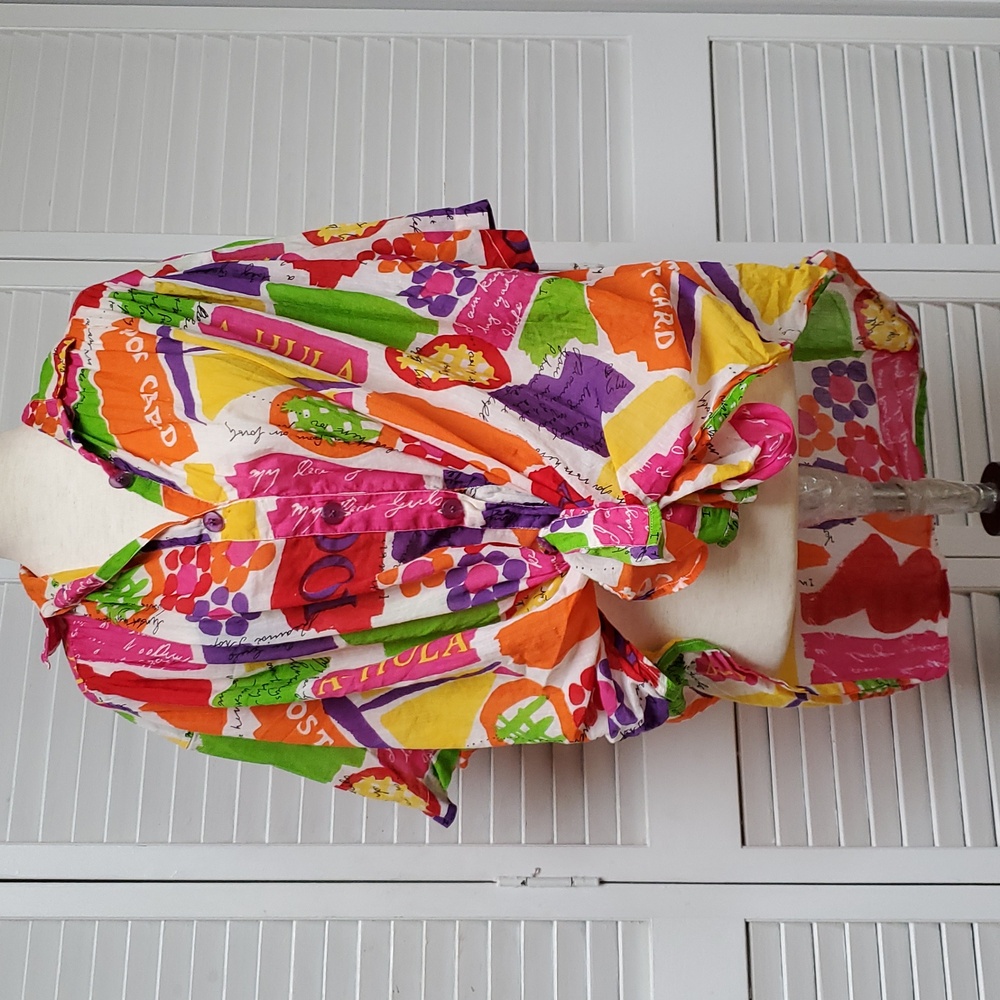 Vintage Stefano International Colorful Graphic Button Down Shirt - Picture 9 of 9